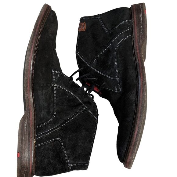 Lloyd Dalbert Suede Black lace up oiled suede boots Germany Men's 10US - Picture 2 of 9